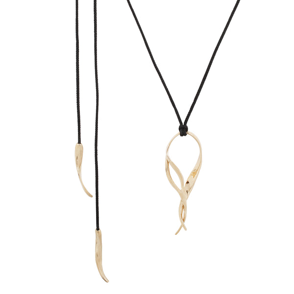 Unfurl Flare Sculptural Ribbon Pendant Necklace