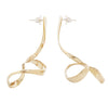 Unfurl Gleam Metal Ribbon Fluid Earrings Side View