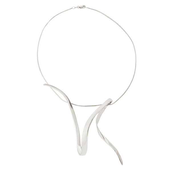 Unfurl Rush Silver Statement Pendant Necklace